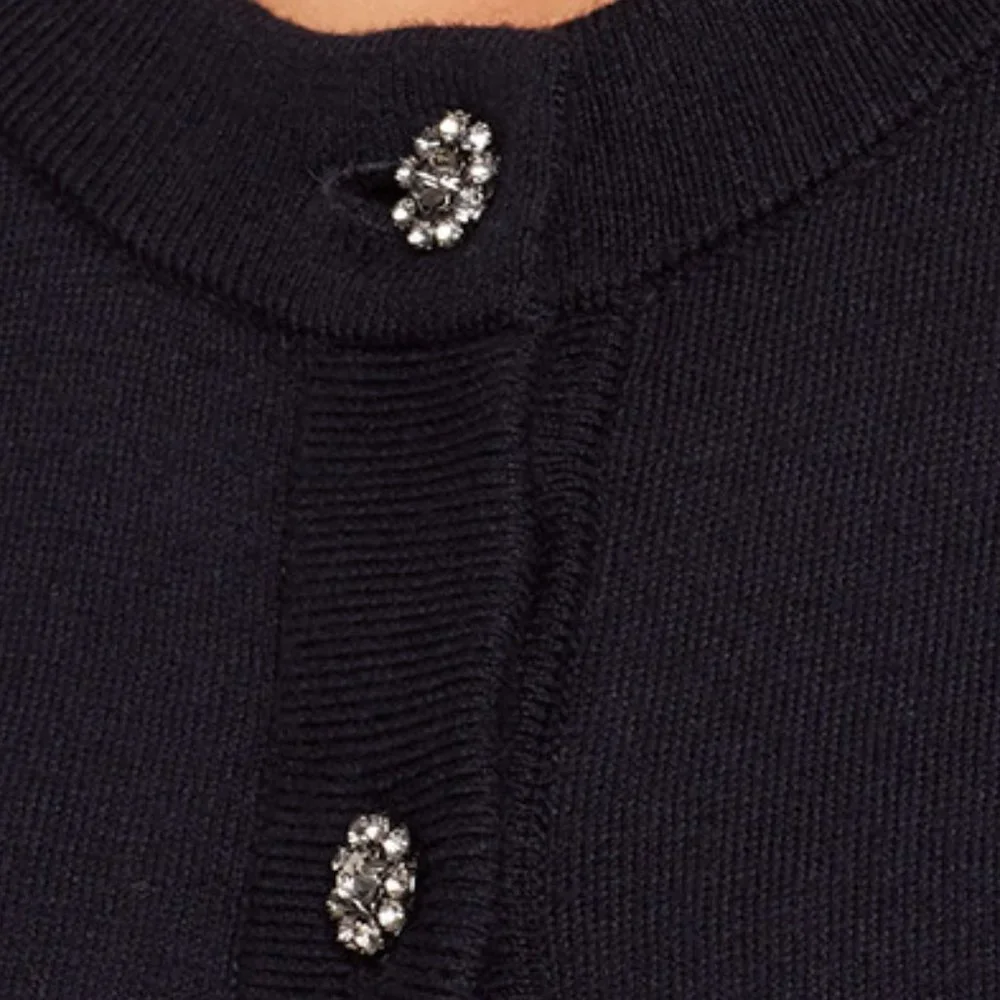 kate spade navy cropped button-front cardigan